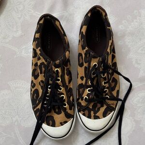 Coach Women's Leopard Sneakers - Tan and Black